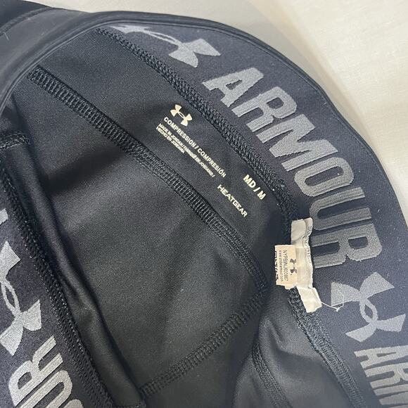 Under Armour HeatGear Compression Leggings Black Gray MD Women's Activewear - Picture 6 of 7